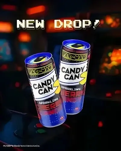 Candy Can Pac-Man Sparkling Cherry Candy Kiraz Aromalı Şekersiz Gazlı İçecek 330 ml