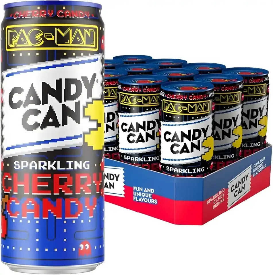 Candy Can Pac-Man Sparkling Cherry Candy Kiraz Aromalı Şekersiz Gazlı İçecek 330 ml