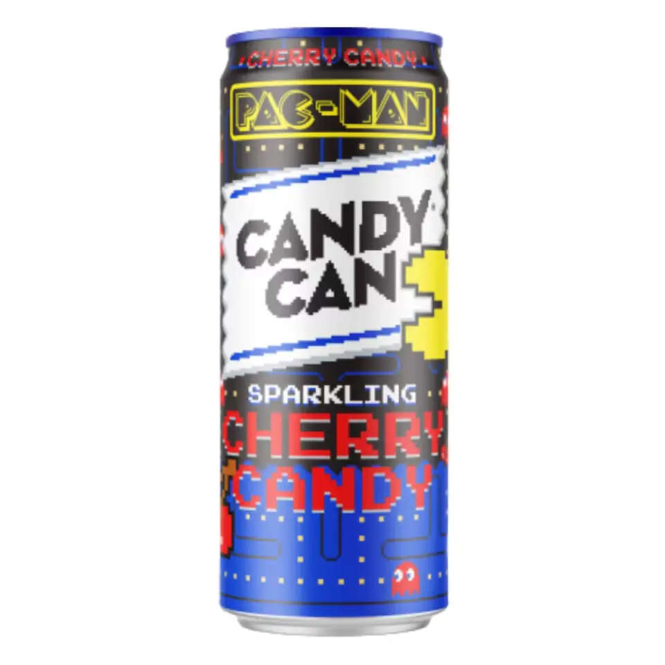 Candy Can Pac-Man Sparkling Cherry Candy Kiraz Aromalı Şekersiz Gazlı İçecek 330 ml