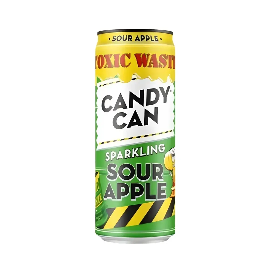Candy Can Sparkling Sour Apple Toxic Waste Aromalı Gazlı İçecek 330ml - Şekersiz
