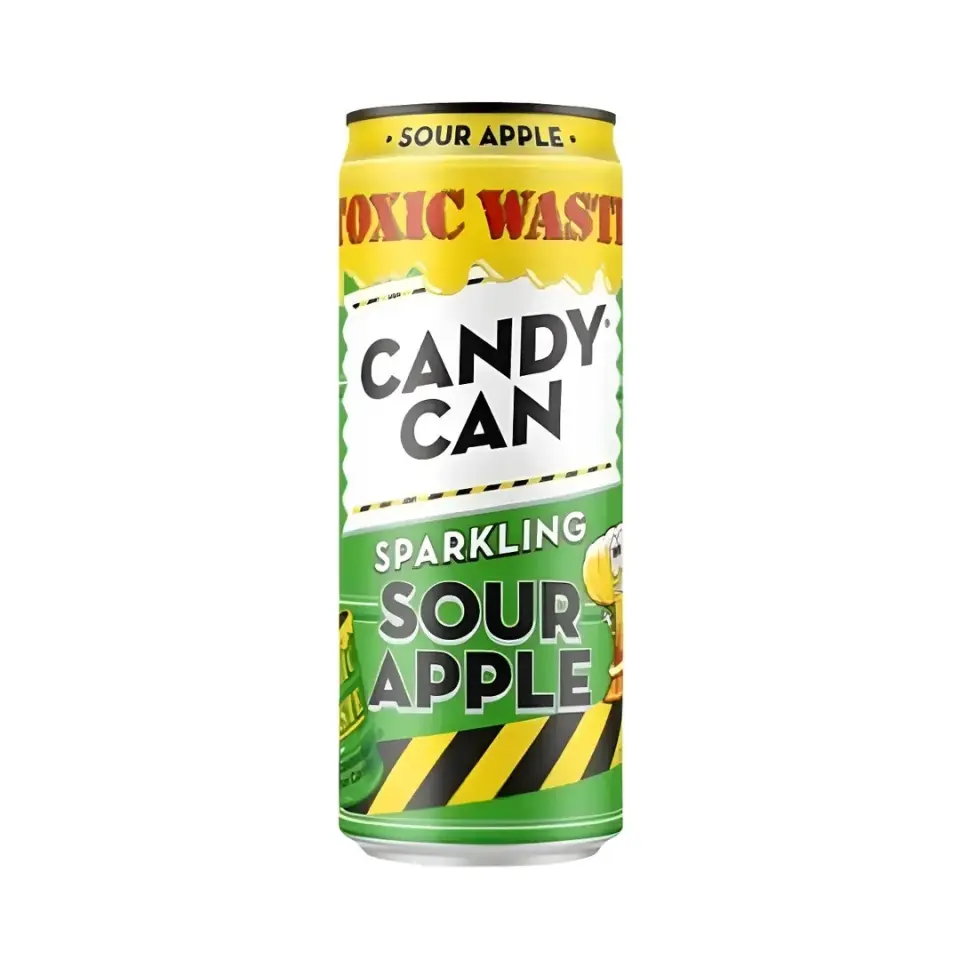 Candy Can Sparkling Sour Apple Toxic Waste Aromalı Gazlı İçecek 330ml - Şekersiz