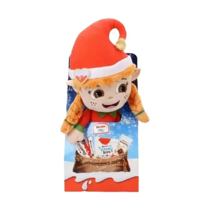 Kinder Maxi Mix Peluş Oyuncaklı Yılbaşı Hediye Seti - Sevimli Elf Edition
