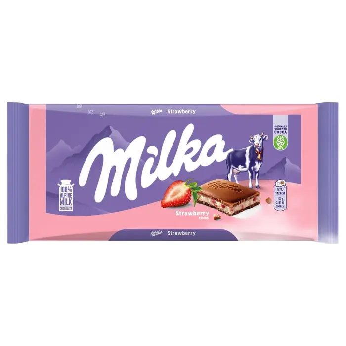 Milka Çikolata Çilekli Tablet 100 Gr