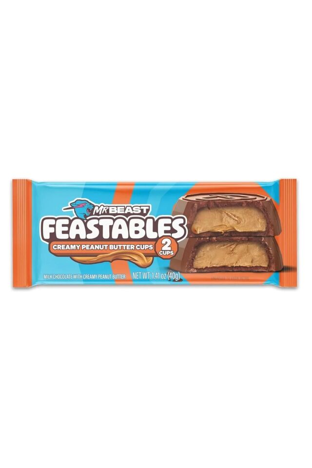MrBeast Feastables Creamy Peanut Butter Cups 2’li 40 g | İthal Amerikan Çikolatası