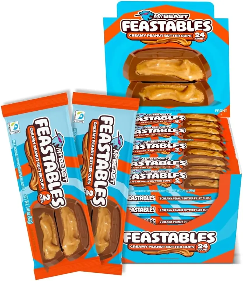 MrBeast Feastables Creamy Peanut Butter Cups 2’li 40 g | İthal Amerikan Çikolatası