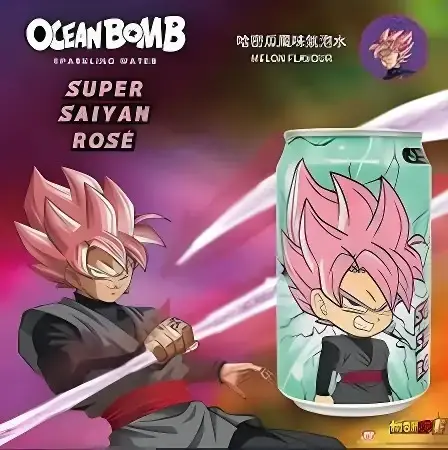 Ocean Bomb Dragon Ball Z Super Saiyan Rose - Kavun Aromalı Gazlı İçecek 330ml