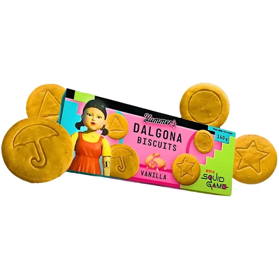 Squid Game Dalgona Biscuits - Geleneksel Kore Tereyağlı Bisküvi 100g