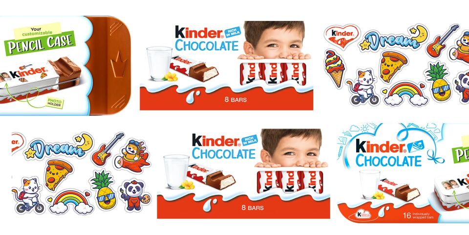 ​Kinder Chocolate Pencil Case – 16 Adet Sütlü Çikolata ve Özel Metal Kalemlik Seti ✨