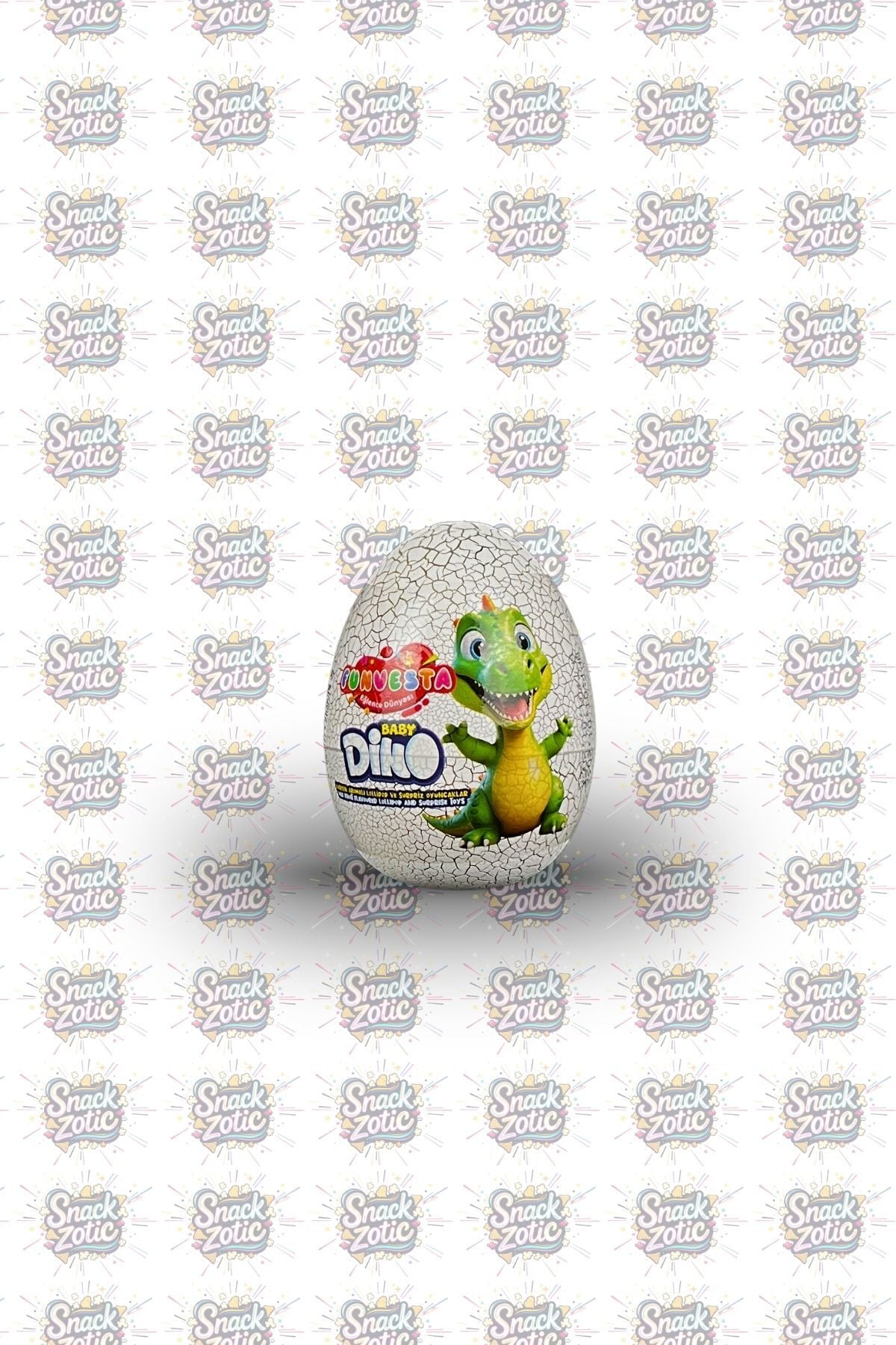 Funvesta Baby Dino Sürpriz Oyuncaklı Lolipop Yumurta (Gri Çatlak)