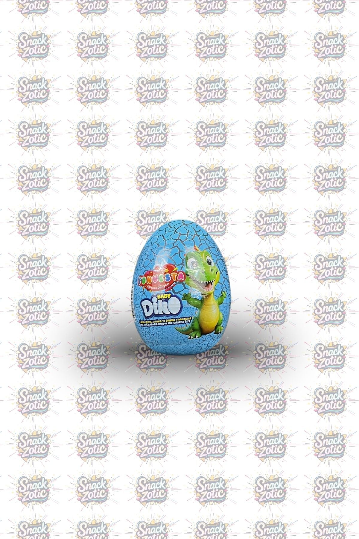 Funvesta Baby Dino Sürpriz Oyuncaklı Lolipop Yumurta (Mavi Çatlak)