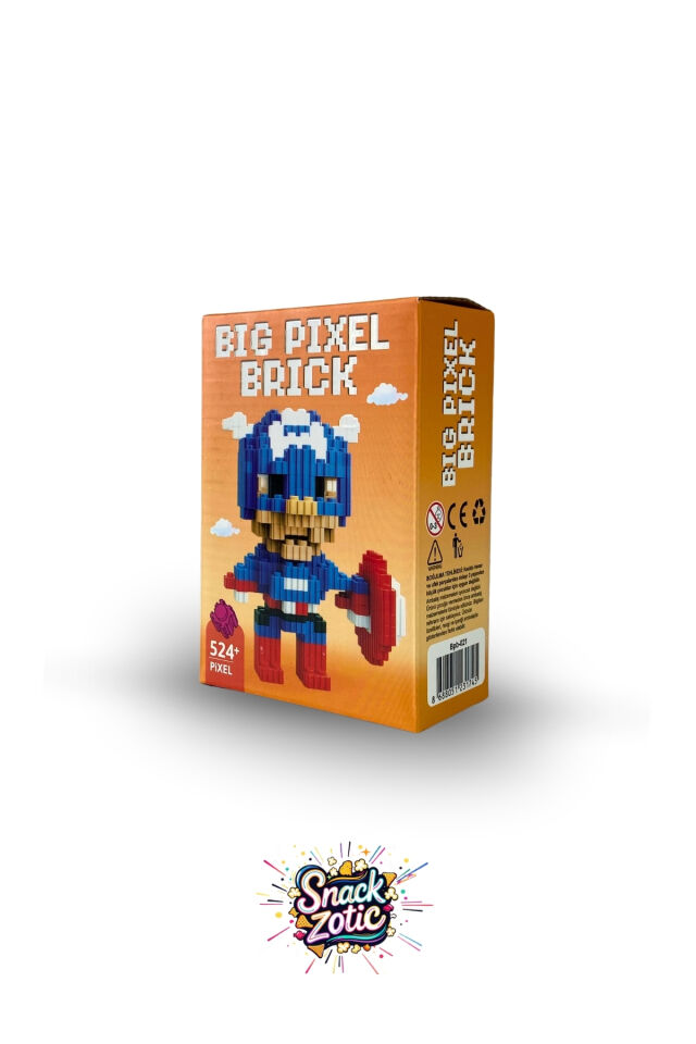 Big Pixel Brick Marvel Captain America | Snackzotic
