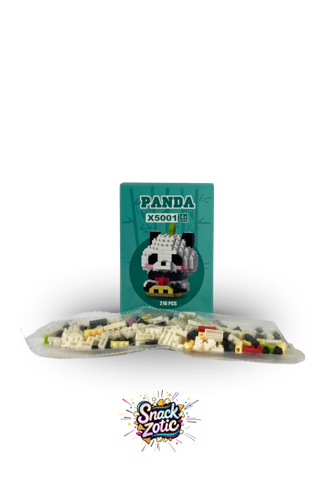 Panda Series Yaprak Detaylı Panda Bricks | Snackzotic