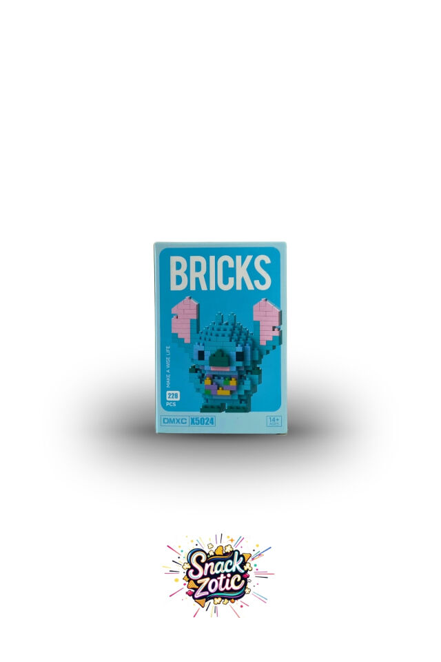 Çiçek Tutan Sevimli Stitch Bricks Hobi Seti | Snackzotic