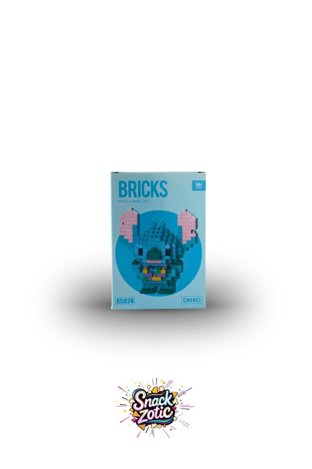 Çiçek Tutan Sevimli Stitch Bricks Hobi Seti | Snackzotic