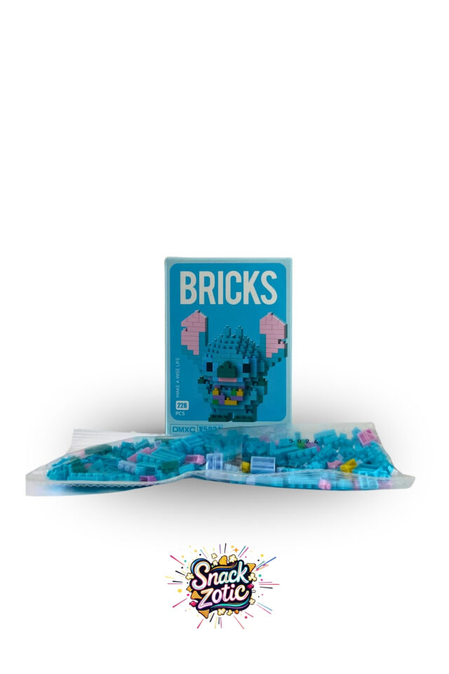 Çiçek Tutan Sevimli Stitch Bricks Hobi Seti | Snackzotic